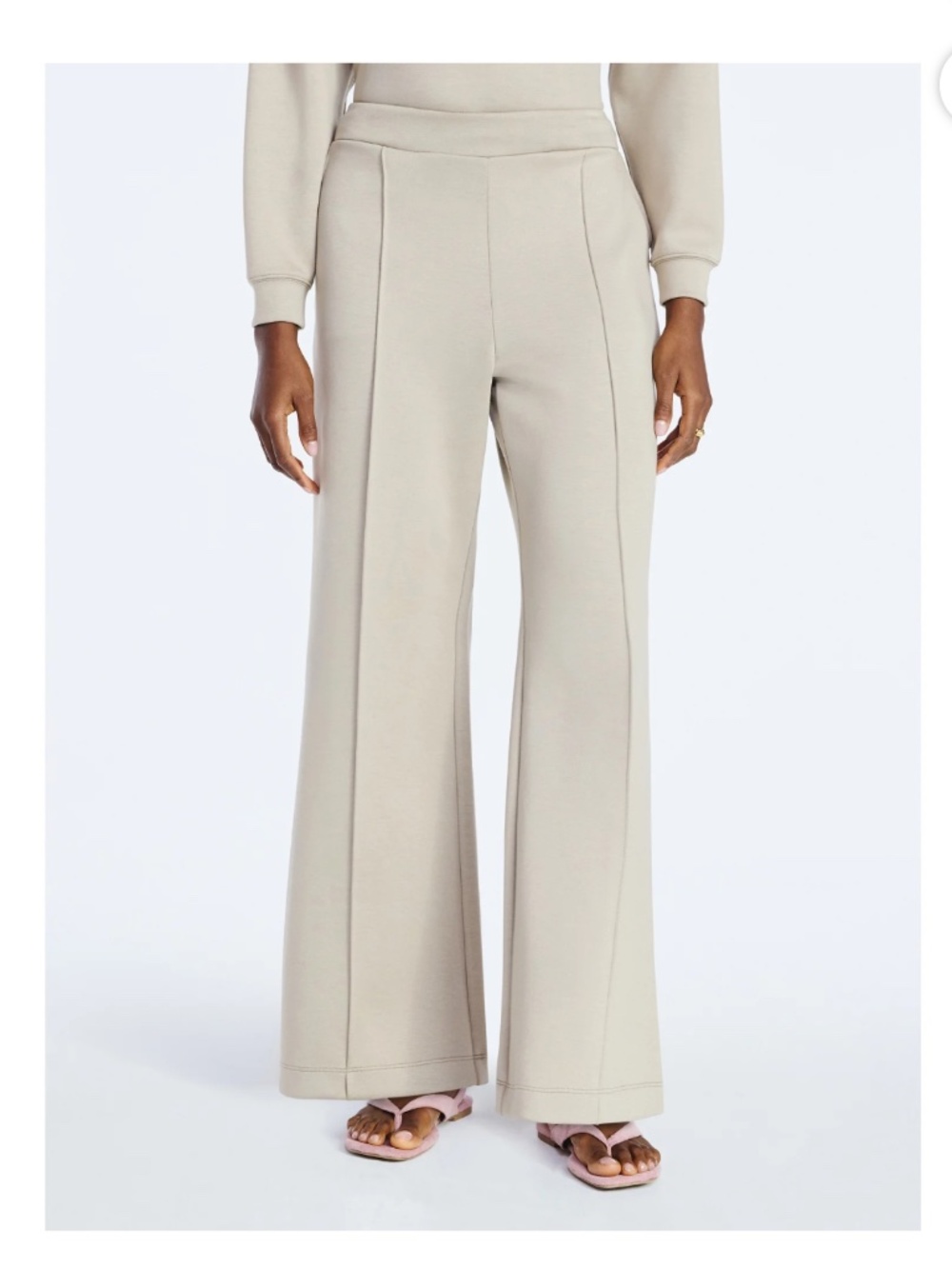 Scoop NYC Women’s Plus Papyrus Scubaknit Size Seamed Sweatpants Large NWT - Picture 2 of 7
